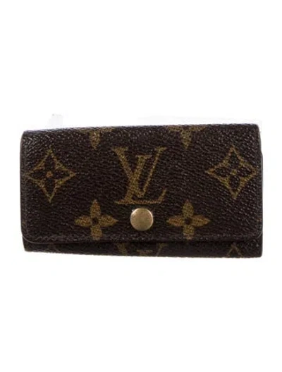 Pre-owned Louis Vuitton Vintage Monogram Canvas 4 Key Holder In Brown