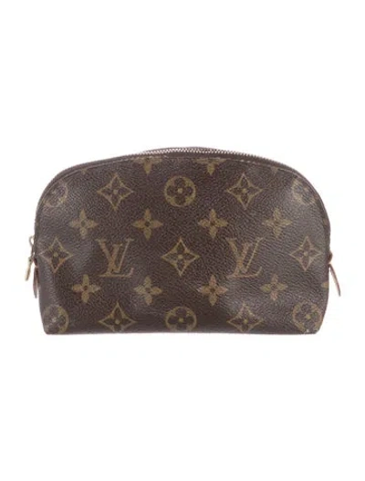 Pre-owned Louis Vuitton Vintage Monogram Cosmetic Pouch Mm In Brown