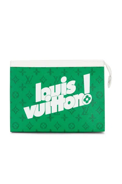 Pre-owned Louis Vuitton Vintage Monogram Everyday Lv Pochette Voyage Mm Pouch In Green