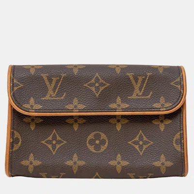 Pre-owned Louis Vuitton Vintage Monogram Florentine Belt Bag In Brown