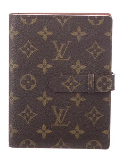 Pre-owned Louis Vuitton Vintage Monogram Travel Photo Album In Brown