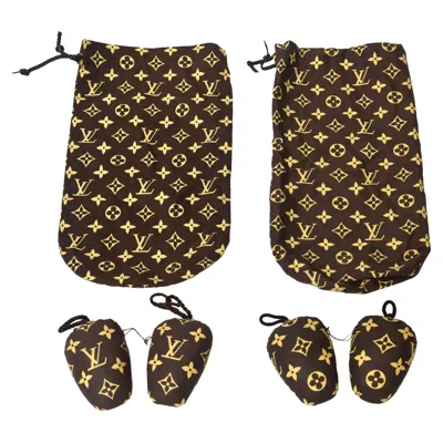 Pre-owned Louis Vuitton Vintage Monogramed Traveling Shoe Bags Shoe Stuffers Set Of 2 In Black