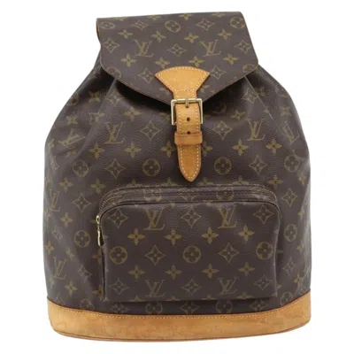 Pre-owned Louis Vuitton Vintage Montsouris Backpack Monogram Canvas Brown Canvas Backpack Bag ()