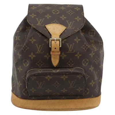Pre-owned Louis Vuitton Vintage Montsouris Backpack Monogram Canvas Brown Canvas Backpack Bag ()