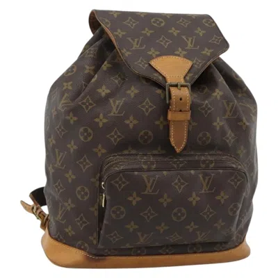 Pre-owned Louis Vuitton Vintage Montsouris Backpack Monogram Canvas Brown Canvas Backpack Bag ()