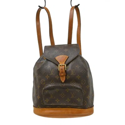 Pre-owned Louis Vuitton Vintage Montsouris Monogram Canvas Brown Canvas Backpack Bag ()