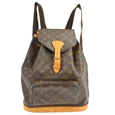 Pre-owned Louis Vuitton Vintage Montsouris Monogram Canvas Brown Canvas Backpack Bag ()