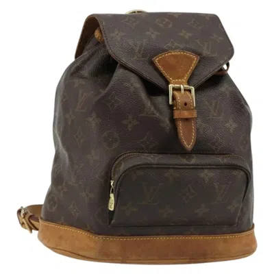 Pre-owned Louis Vuitton Vintage Montsouris Monogram Canvas Brown Canvas Backpack Bag ()
