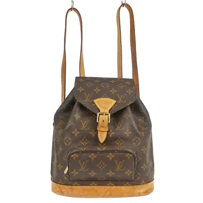 Pre-owned Louis Vuitton Vintage Montsouris Monogram Canvas Brown Canvas Backpack Bag ()
