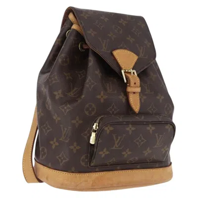 Pre-owned Louis Vuitton Vintage Montsouris Monogram Canvas Brown Canvas Backpack Bag ()