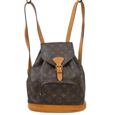 Pre-owned Louis Vuitton Vintage Montsouris Monogram Canvas Brown Canvas Backpack Bag ()