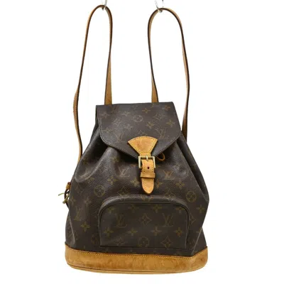 Pre-owned Louis Vuitton Vintage Montsouris Monogram Canvas Brown Canvas Backpack Bag ()