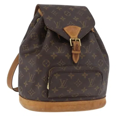 Pre-owned Louis Vuitton Vintage Montsouris Monogram Canvas Brown Canvas Backpack Bag ()