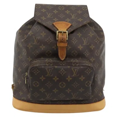 Pre-owned Louis Vuitton Vintage Montsouris Monogram Canvas Brown Canvas Backpack Bag ()