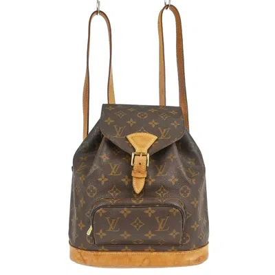 Pre-owned Louis Vuitton Vintage Montsouris Monogram Canvas Brown Canvas Backpack Bag ()