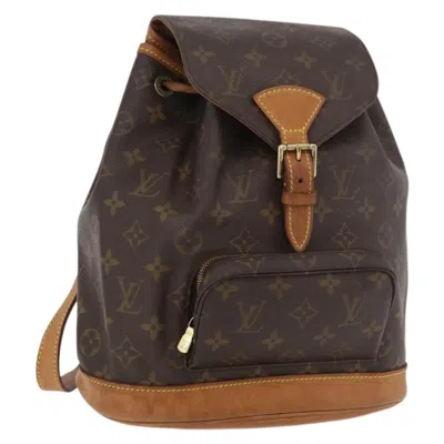Pre-owned Louis Vuitton Vintage Montsouris Monogram Canvas Brown Canvas Backpack Bag ()