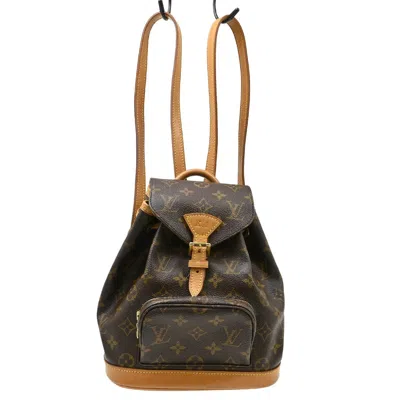 Pre-owned Louis Vuitton Vintage Montsouris Monogram Canvas Brown Canvas Backpack Bag ()
