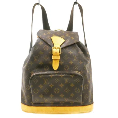 Pre-owned Louis Vuitton Vintage Montsouris Monogram Canvas Brown Canvas Backpack Bag ()