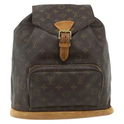 Pre-owned Louis Vuitton Vintage Montsouris Monogram Canvas Brown Canvas Backpack Bag ()