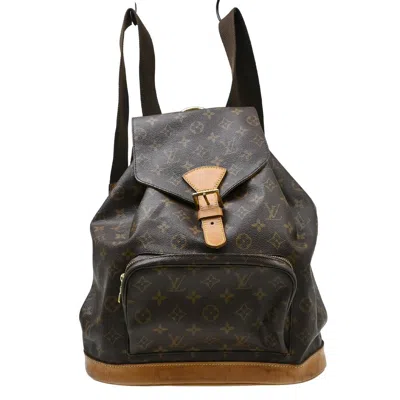 Pre-owned Louis Vuitton Vintage Montsouris Monogram Canvas Brown Canvas Backpack Bag ()