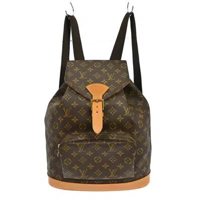 Pre-owned Louis Vuitton Vintage Montsouris Monogram Canvas Brown Canvas Backpack Bag ()