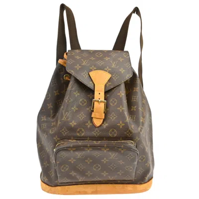 Pre-owned Louis Vuitton Vintage Montsouris Monogram Canvas Brown Canvas Backpack Bag ()