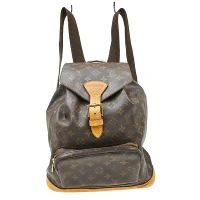 Pre-owned Louis Vuitton Vintage Montsouris Monogram Canvas Brown Canvas Backpack Bag ()