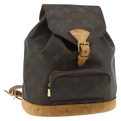 Pre-owned Louis Vuitton Vintage Montsouris Monogram Canvas Brown Canvas Backpack Bag ()