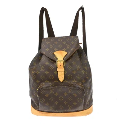Pre-owned Louis Vuitton Vintage Montsouris Monogram Canvas Brown Canvas Backpack Bag ()