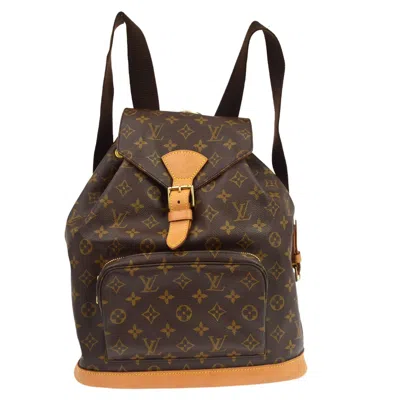 Pre-owned Louis Vuitton Vintage Montsouris Monogram Canvas Brown Canvas Backpack Bag ()