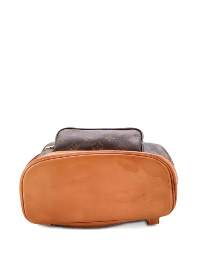 Pre-owned Louis Vuitton Vintage Montsouris Monogram Canvas Mm Backpack In Brown