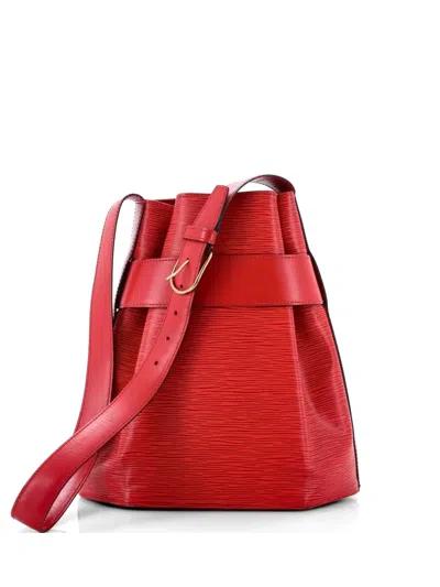Pre-owned Louis Vuitton Vintage Sac D'epaule Handbag Epi Leather Pm Bucket Bag In Red