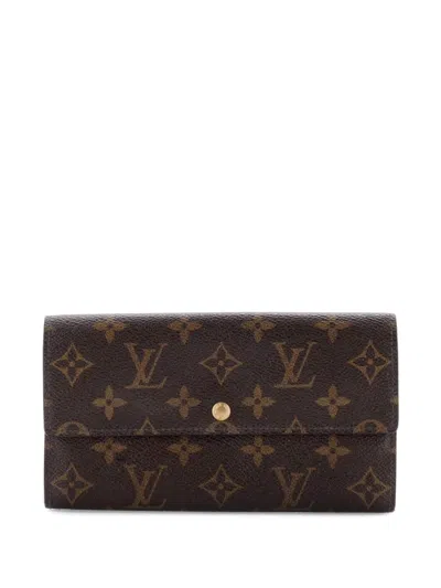 Pre-owned Louis Vuitton Vintage Sarah Wallet Monogram Canvas Small Wallets In Brown