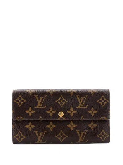 Pre-owned Louis Vuitton Vintage Sarah Wallet Monogram Canvas Small Wallets In Brown
