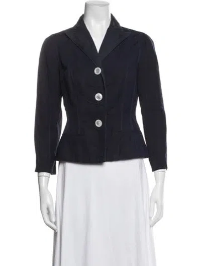 Pre-owned Louis Vuitton Vintage Silk Blazer In Blue