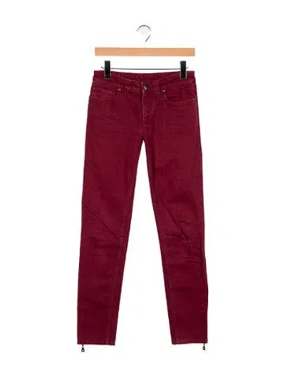Pre-owned Louis Vuitton Vintage Skinny Leg Jeans In Burgundy