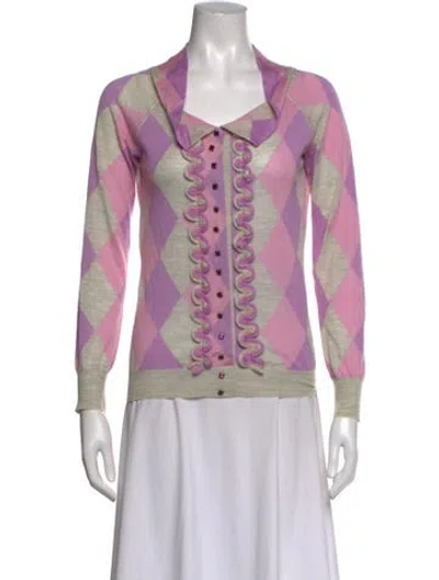 Pre-owned Louis Vuitton Vintage Wool Top In Purple