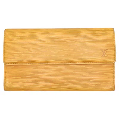 Pre-owned Louis Vuitton Vintage Yellow  Continental Epi Leather Wallet