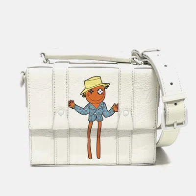 Pre-owned Louis Vuitton Virgil Abloh Flap Soft Trunk Messenger Handbag Crossbody Taurillon Leather White