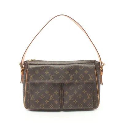 Pre-owned Louis Vuitton Vivacite Gm Monogram Shoulder Bag Pvc Leather Brown