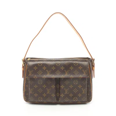Pre-owned Louis Vuitton Vivacite Gm Monogram Shoulder Bag Pvc Leather Brown