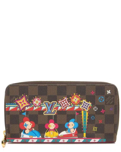 Pre-owned Louis Vuitton Vivienne Damier Ebene Canvas Wallet