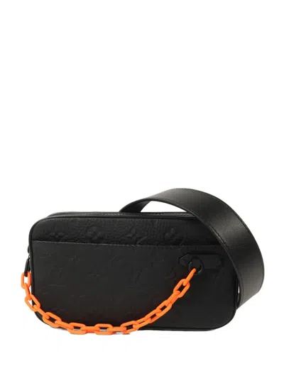 Pre-owned Louis Vuitton Volga Uniform Calfskin Belt Bag In Black