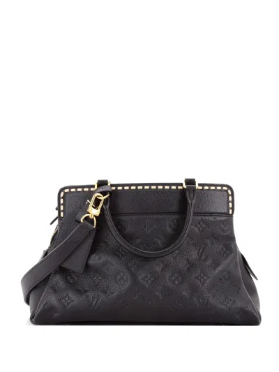 Pre-owned Louis Vuitton Vosges Handbag Whipstitch Monogram Empreinte Leather Mm Satchel In Black