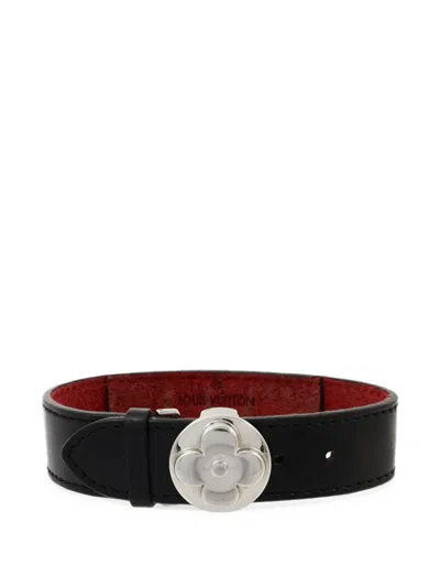 Pre-owned Louis Vuitton Vous Good Luck Leather Bracelet In Silver