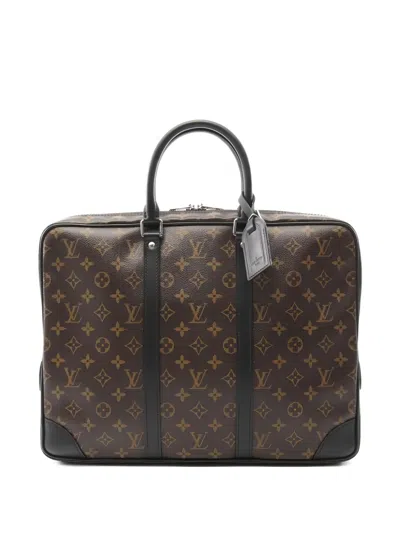 Pre-owned Louis Vuitton Voyage Monogram Briefcase In Brown