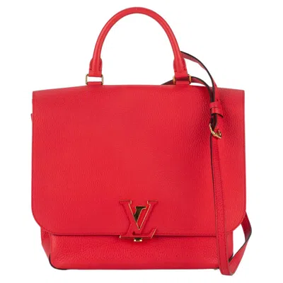 Pre-owned Louis Vuitton Vuitton Fuchsia Leather Volta 2 Way Bag In Red