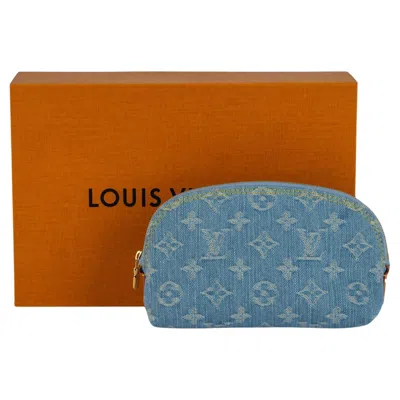 Pre-owned Louis Vuitton Vuitton New Denim Pochette Cosmetique In Brown