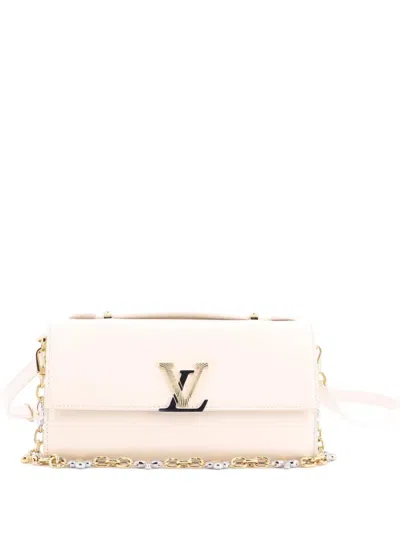 Pre-owned Louis Vuitton Wallet On Chain Capucines Leather Clutch Bag In Neutral