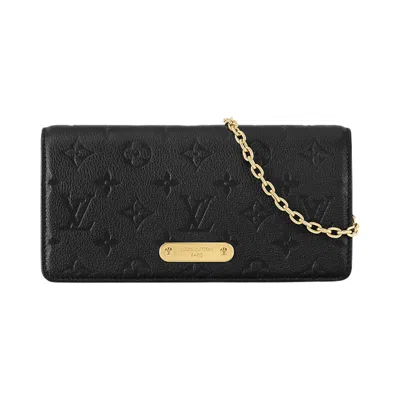 Pre-owned Louis Vuitton Wallet On Chain Lily 'black Monogram Embossed Empreinte Cowhide Leather' | Women's Siz